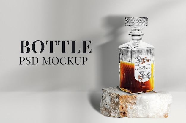 Crystal whisky fles mockup psd alcohol drankjes verpakking