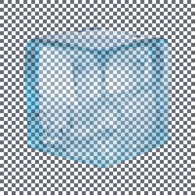 PSD crystel clear ice cube isolated on transparent background