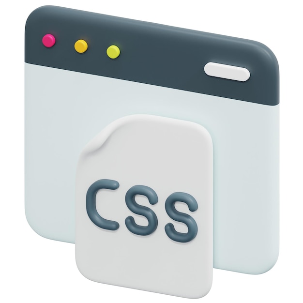 PSD css 3d render icon illustration