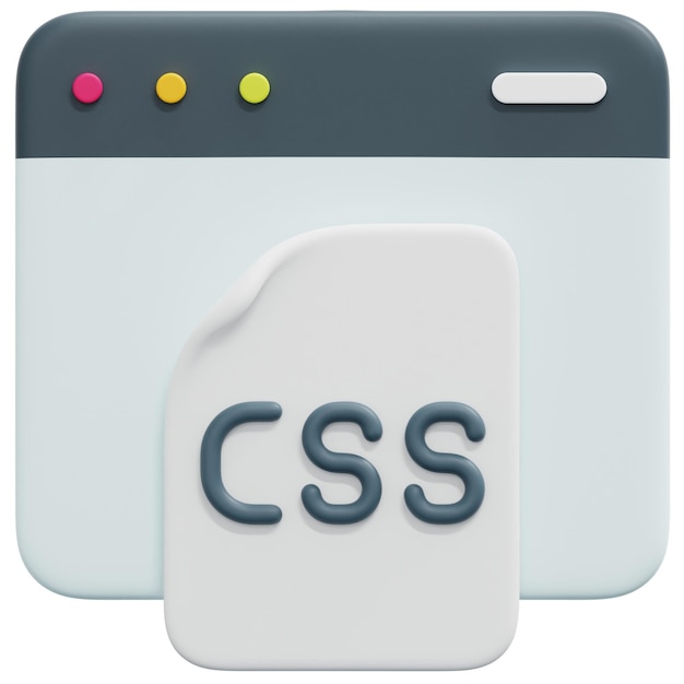 PSD css 3d render icon illustration