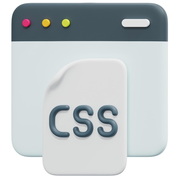 PSD css 3d render pictogram illustratie