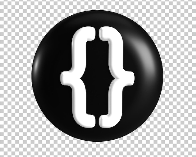 PSD css code icon 3d render