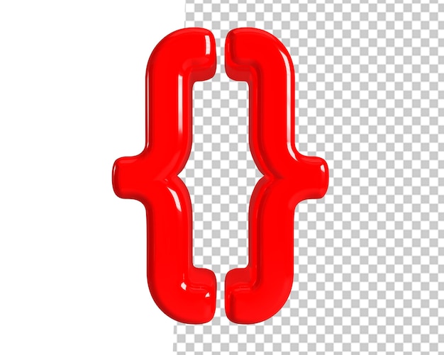 PSD css code red icon 3d render