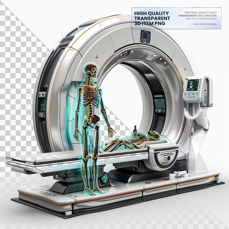 PSD ct scanners producing detailed crosssectional images on transparent background