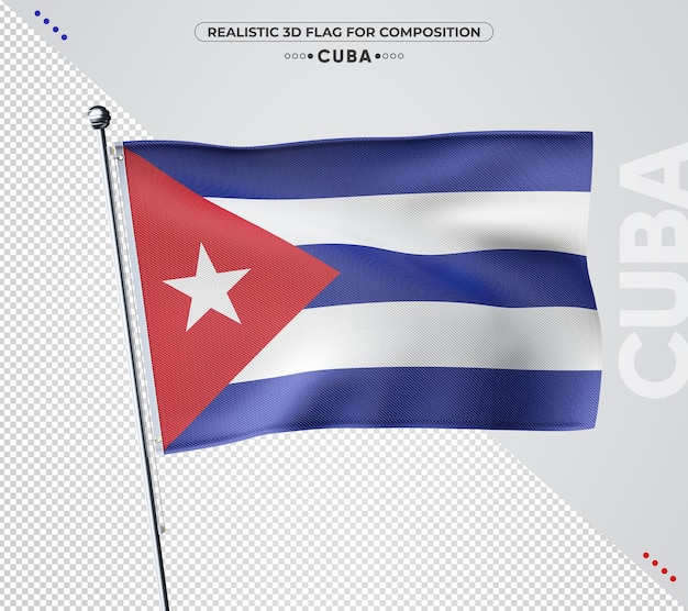 PSD cuba 3d textured flag for composition