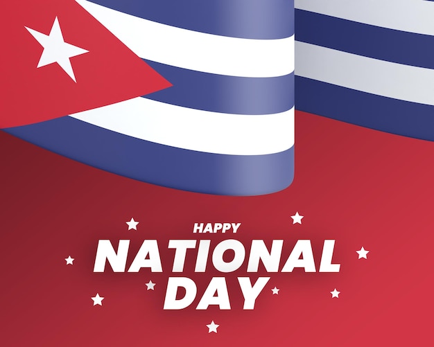 PSD cuba flag design template independence national day editable text and background