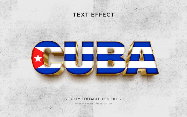 PSD cuba-teksteffect