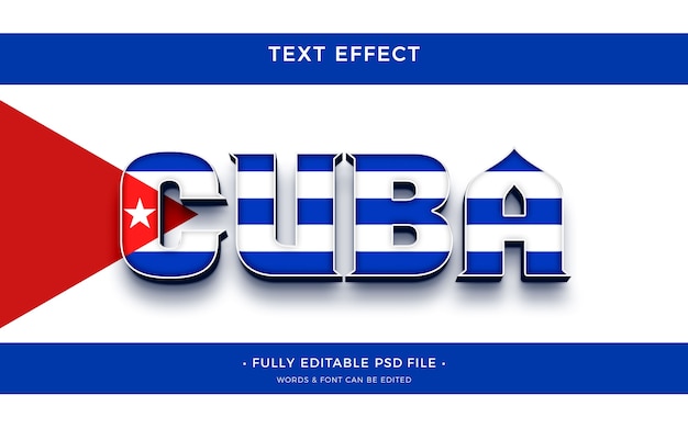 PSD キューバのテキスト効果