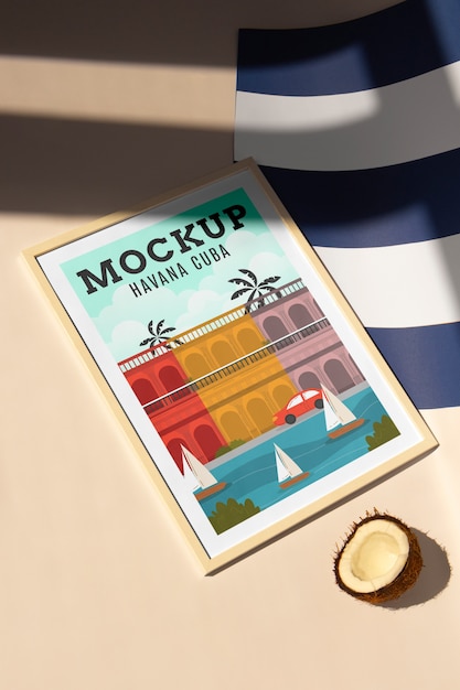 PSD cuban aesthetics frame mockup design