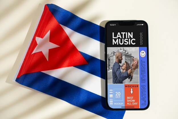 PSD キューバの美学電話モックアップ