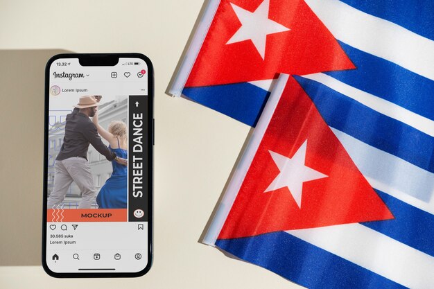 PSD cuban aesthetics phone mockup