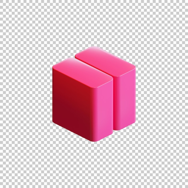 PSD cube 3d render design element 03