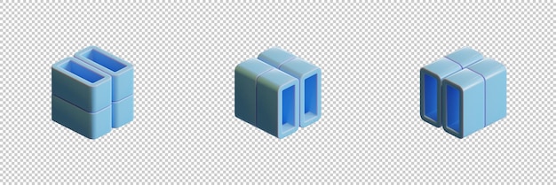 PSD cube 3d render design element 04