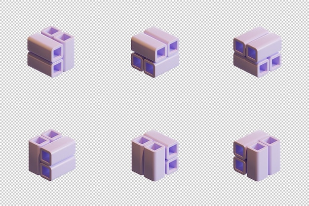 Cube 3D Render Design Element 05