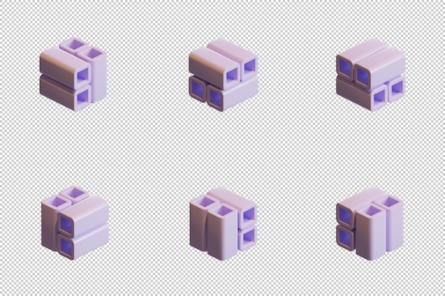 PSD cube 3d render design element 05