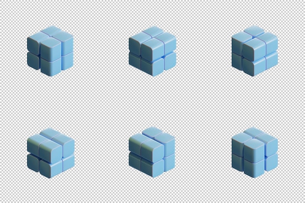 Cube 3D Render Design Element 07