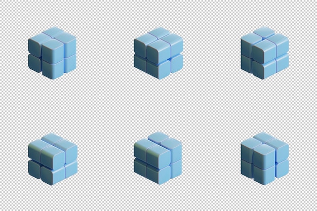 Cube 3d render design element 07