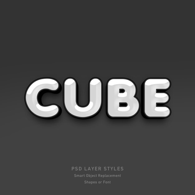 Cube 3D Text Style Effect PSD
