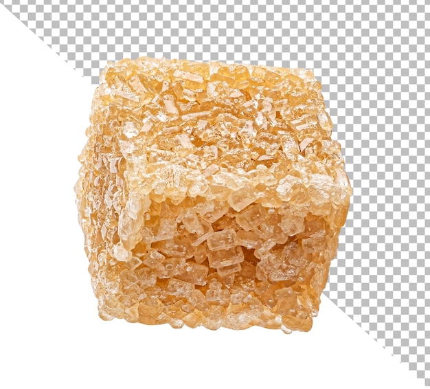 PSD cube of cane sugar isolated on white background full depth of field