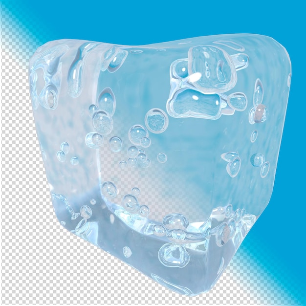 Cube Made Of Ice 3d Rendering