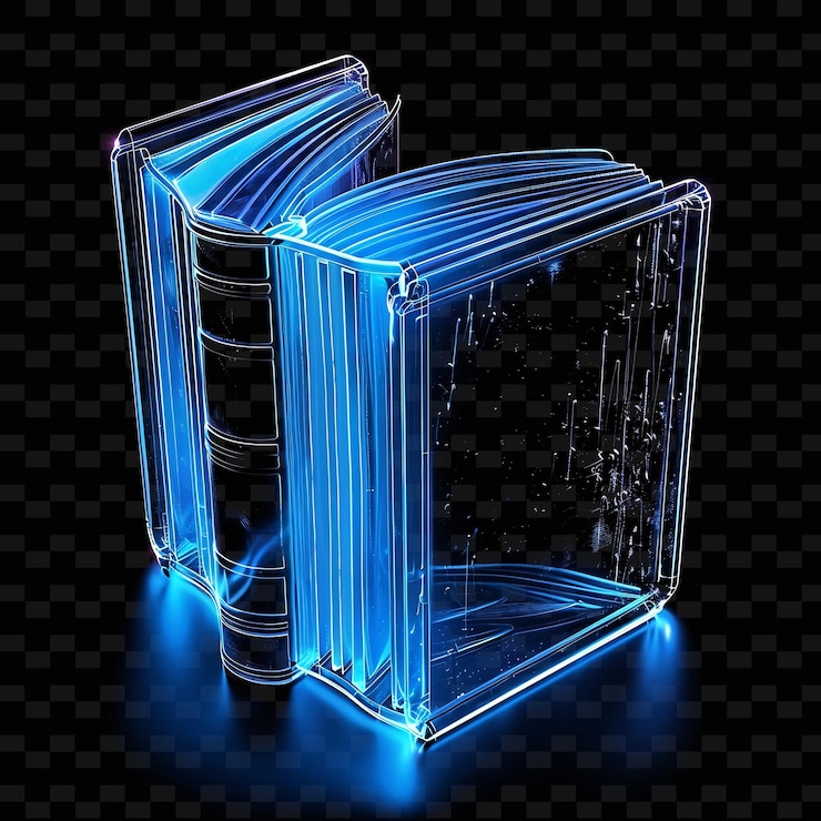 PSD a cube made of ice with a blue light
