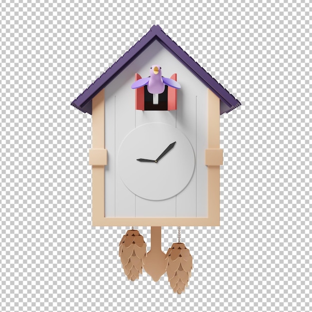 PSD cuckoo clock 3d illustration