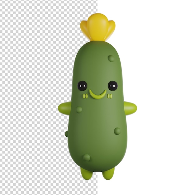 Cucumber 3d cute render character