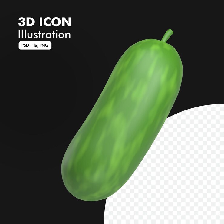 PSD cucumber 3d icon