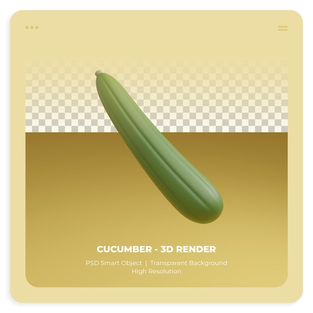 PSD cucumber 3d render