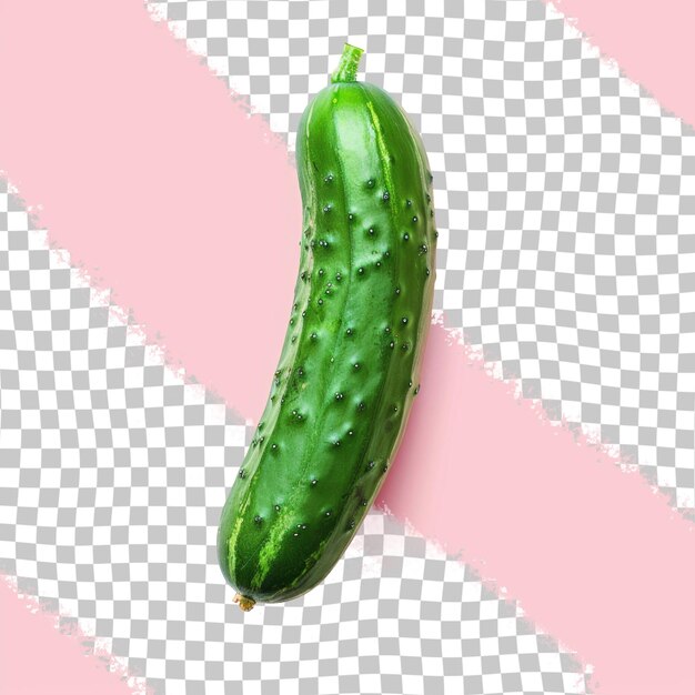 PSD a cucumber is on a grid with a pink background