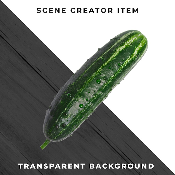 PSD cucumber isolated with clipping path.