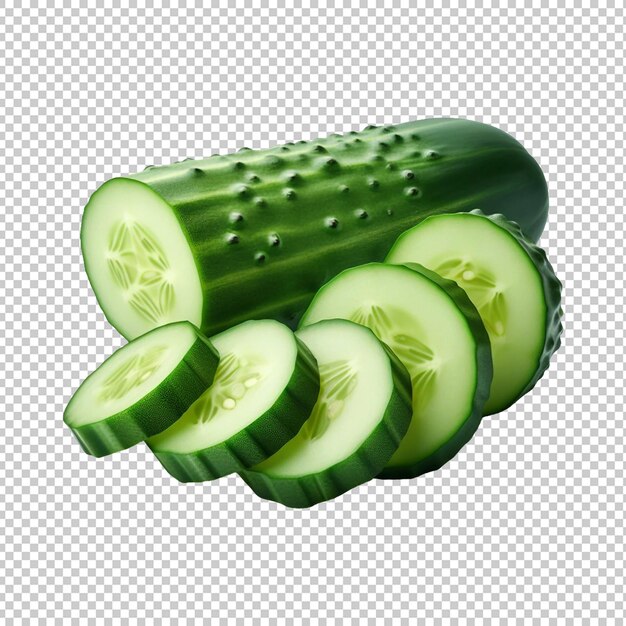 Cucumber vegetables isolated transparent background ai generative