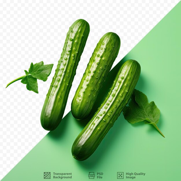 PSD cucumbers on transparent background symbolizing weight loss and healthy eating