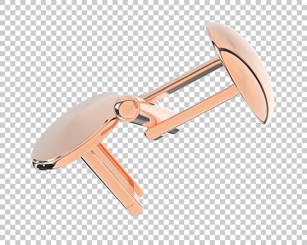 Cufflinks on transparent background 3d rendering illustration