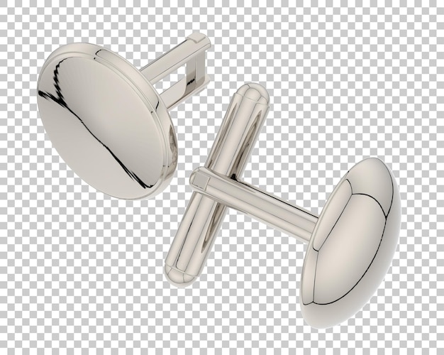 PSD cufflinks on transparent background 3d rendering illustration