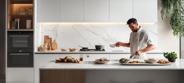 PSD culinary artistry a chefs precision in a modern kitchen