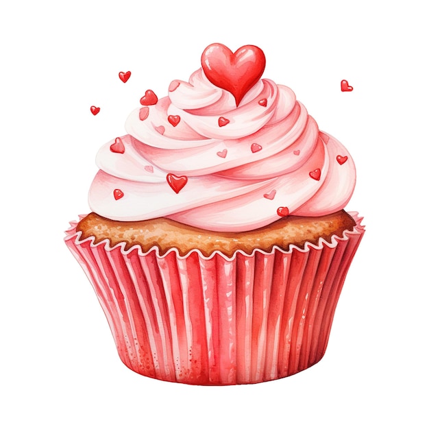 PSD 料理の喜び バレンタインのカップケーキ 愛の祝いを甘くするお祭りのお ⁇ 子