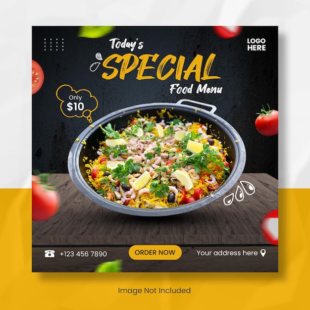 PSD culinary food instagram post template banner