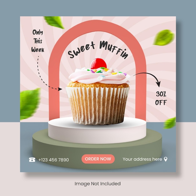 PSD culinary food instagram template banner post