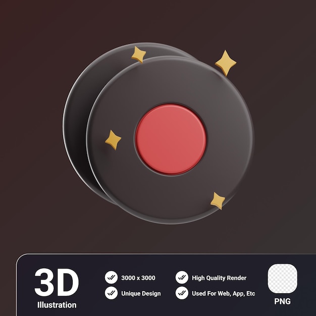 PSD cultural activities object vinyl disc 3d illustration