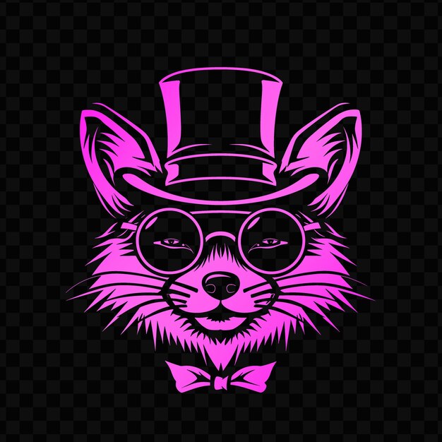 PSD cunning fox animal mascot logo met top hat en monocle desi psd vector tshirt tattoo ink art
