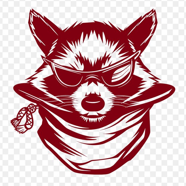 Cunning raccoon animal mascot logo with bandit mask and bag psd vector tshirt tattoo ink art