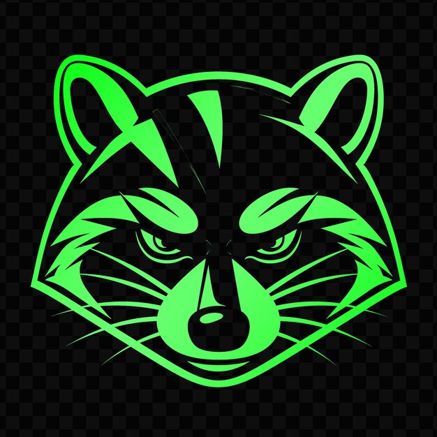 PSD cunning raccoon animal mascot logo with bandit mask and stri psd vector tshirt tattoo ink art