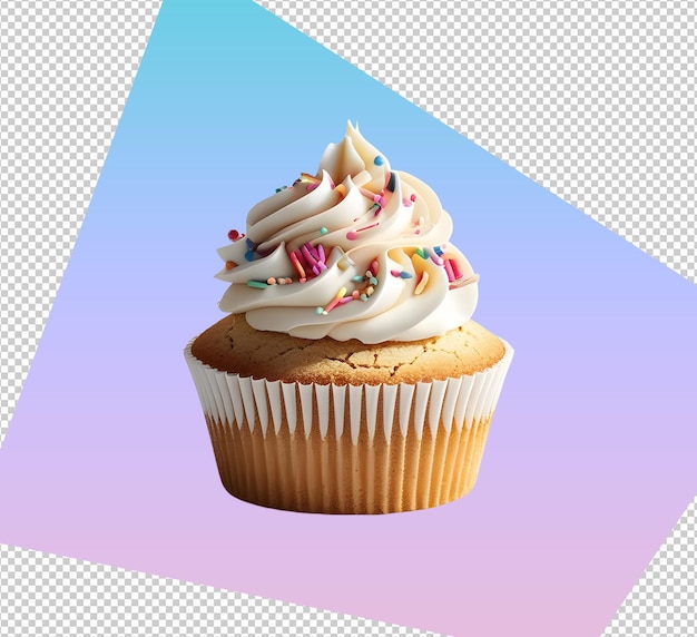 透明 な 背景 に 描か れ た カップケーキ