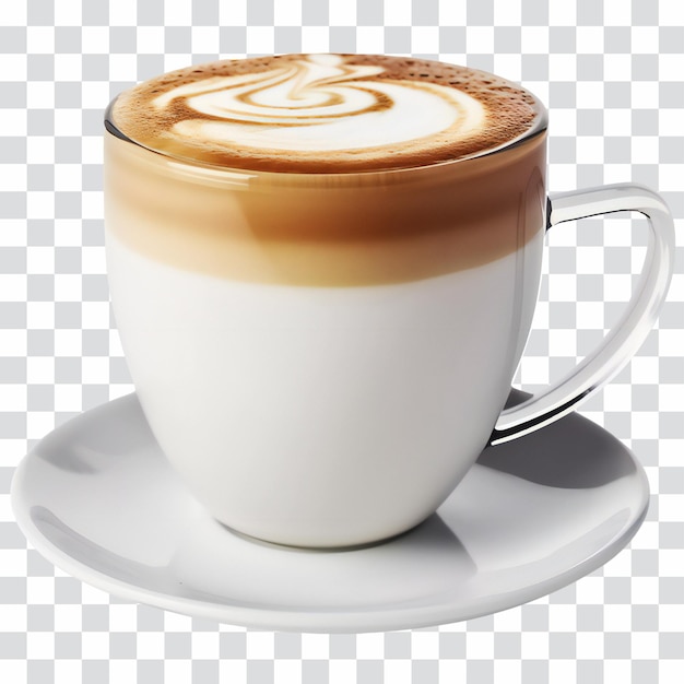 Una tazza di caffè cappuccino isolato su trasparente
