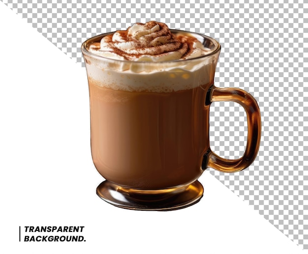 PSD cup a cappuccino coffee transparent background