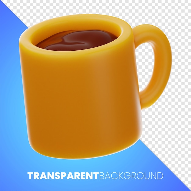 cup of coffee food and drink icon 3d rendering on isolated background