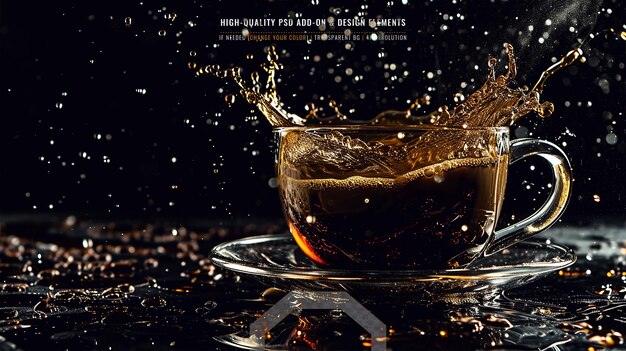 PSD cup of coffee on transparent background