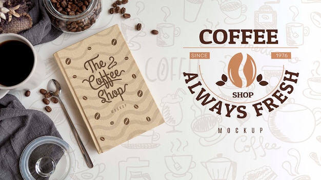 cup of coffee with agenda beside