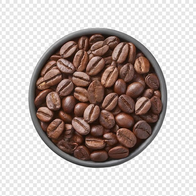 PSD a cup of coffee with coffee beans on a white background